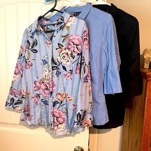 Dress shirt set (blue/black/floral)-set of 3, 7th avenue